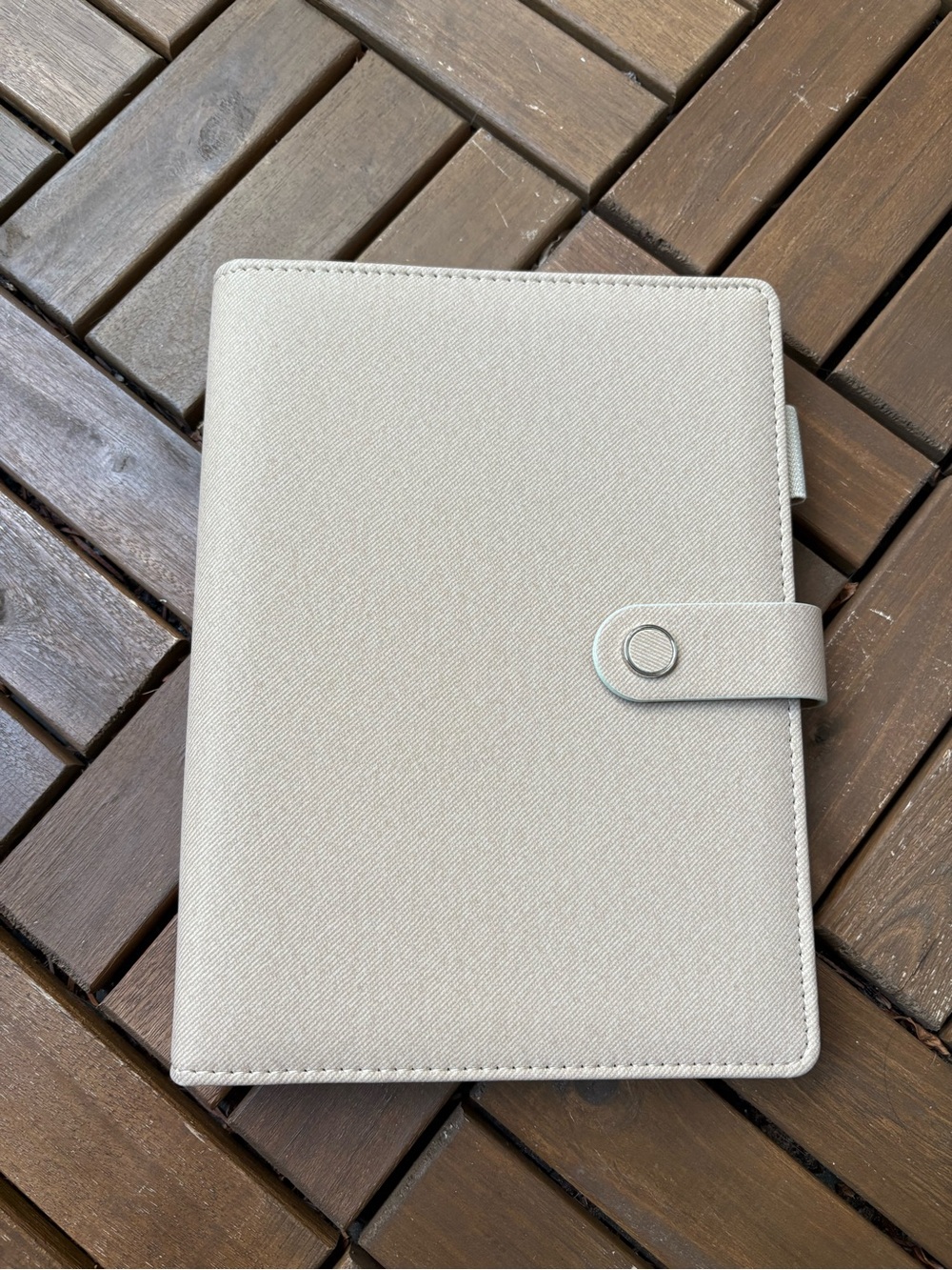Spiral Tan Leather 6 Ring Binder Notebook